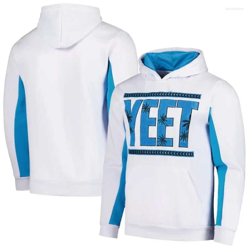 Men's Hoodies 2025 Oversize White Jey Use Chenille Yeet Pullover Hoodie Fashion Boxing Spring And Autumn Double Hat 3D