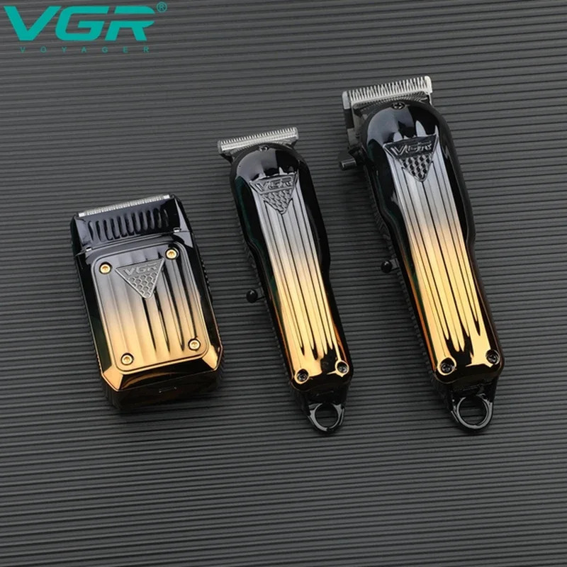 VGR Combo Kit Barber Clipper Professional Electric Shaver Rechargeable Beard And Hair Trimmer For Men Haircut Machine V-644 250222 C260312