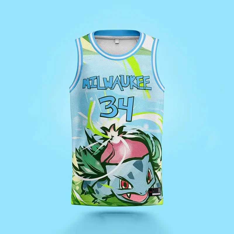 Men's Tank Tops MINISO Summer Adult Kids Cartoon Tank Top Men Children Basketball Sports Sleeveless T-Shirt Clothing Number 34 Casual Streetwear 