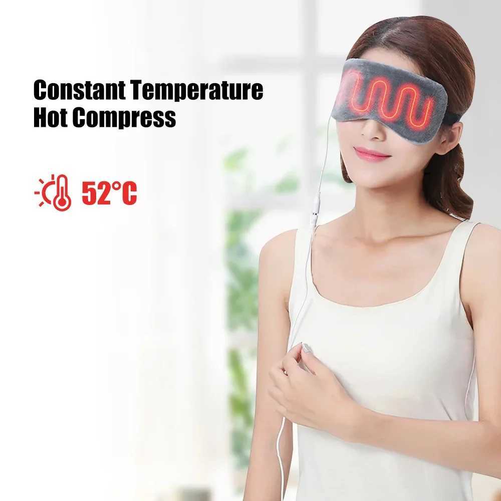 Heated Eyes Cover Eye Mask Sleep Mask Heated Hot Steam Compress Sleeping Heating Pad Electrical Temperature Control BlindfoldXJ250224