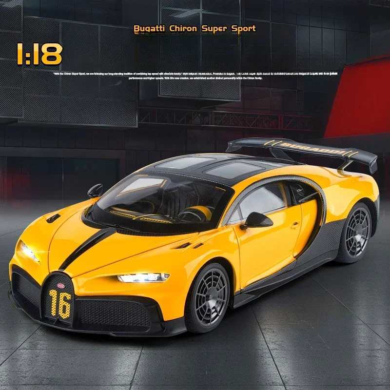 Large scale 1 18 Bugatti Camron supercar model foldable micro sound home decoration die-casting toy car childrens toy gift Z250224