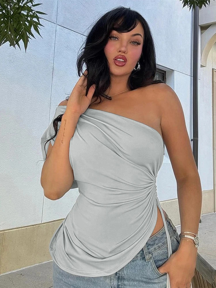 Trendix Irregular Off Shoulder Tops Women 2025 Spring Bodycon Solid Sleeveless Tank Top Femme Vintage Slim Basic Vacation Shirts 250224