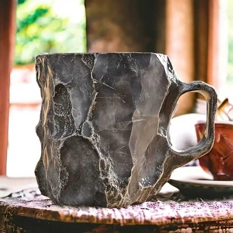 New Imitation Mineral Crystal Coffee Mug Simulation Mineral Crystal Resin Coffee Cups Stylish Water Cup Birthday Christmas GiftsC250224