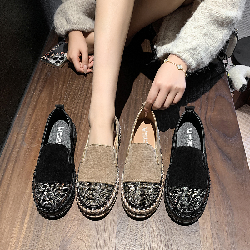 Luxury Diamond Designer Women's Casual Shoes Fashion Versatile Loafers Casual Thin Bottom Fashion Rhinestone Women's shoes Zapatos De Mujer
