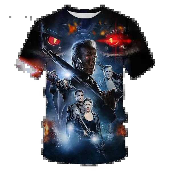 New Classic Movie Terminator T-Shirts 3D Print Men Women Fashion Short Sleeve T Shirt Oversized Streetwear Kids Tee Top Clothing W250224
