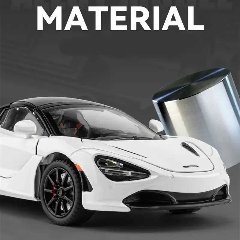 1 24 McLaren 720S Alloy Racing Diecast Metal Sports Car Model Silation Sound and Light Collection Childrens Toy Gift Free shipping