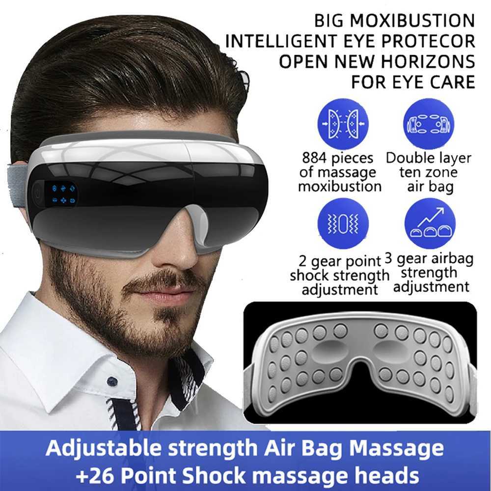 Smart Heated Eye Massager Instrument Hot Compress Airbag Eye Glasses Vibration Massage Relief Eyes Fatigue Dark Circles RelaxXJ250224