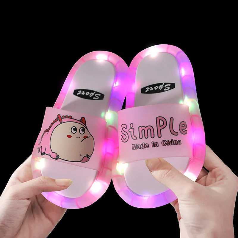 Slipper Childrens Boys Girls Slippers Cartoon Animals Shoes Lighted Fashion Cute Shoes Bathrooms Gifts Toddler Slippers Flat Heels S25224