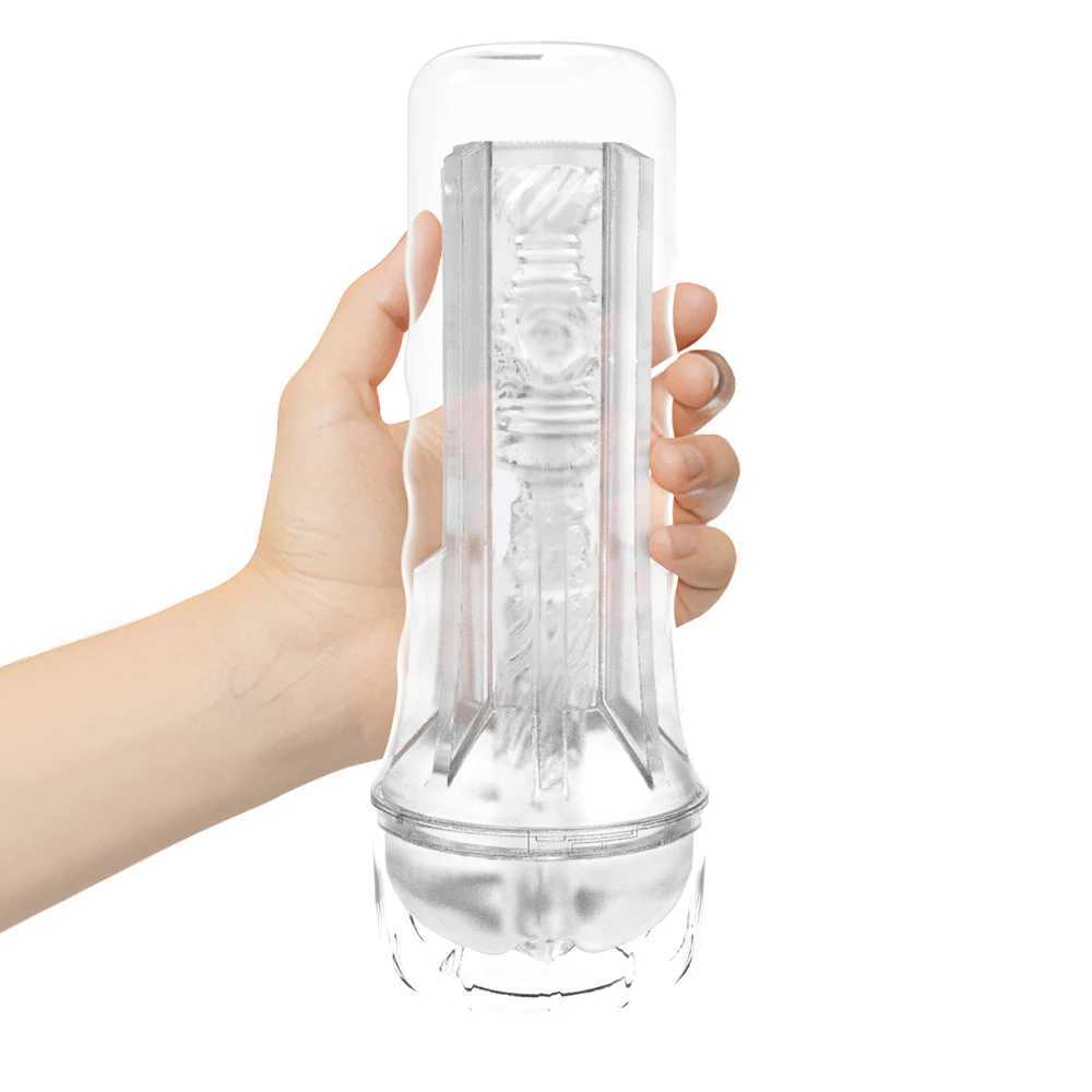 Male Masturbator Soft Silicone Pussy Vaginas Transparent Penis Pump Pocket Masturbation Cup Sex Toys For MenW250224