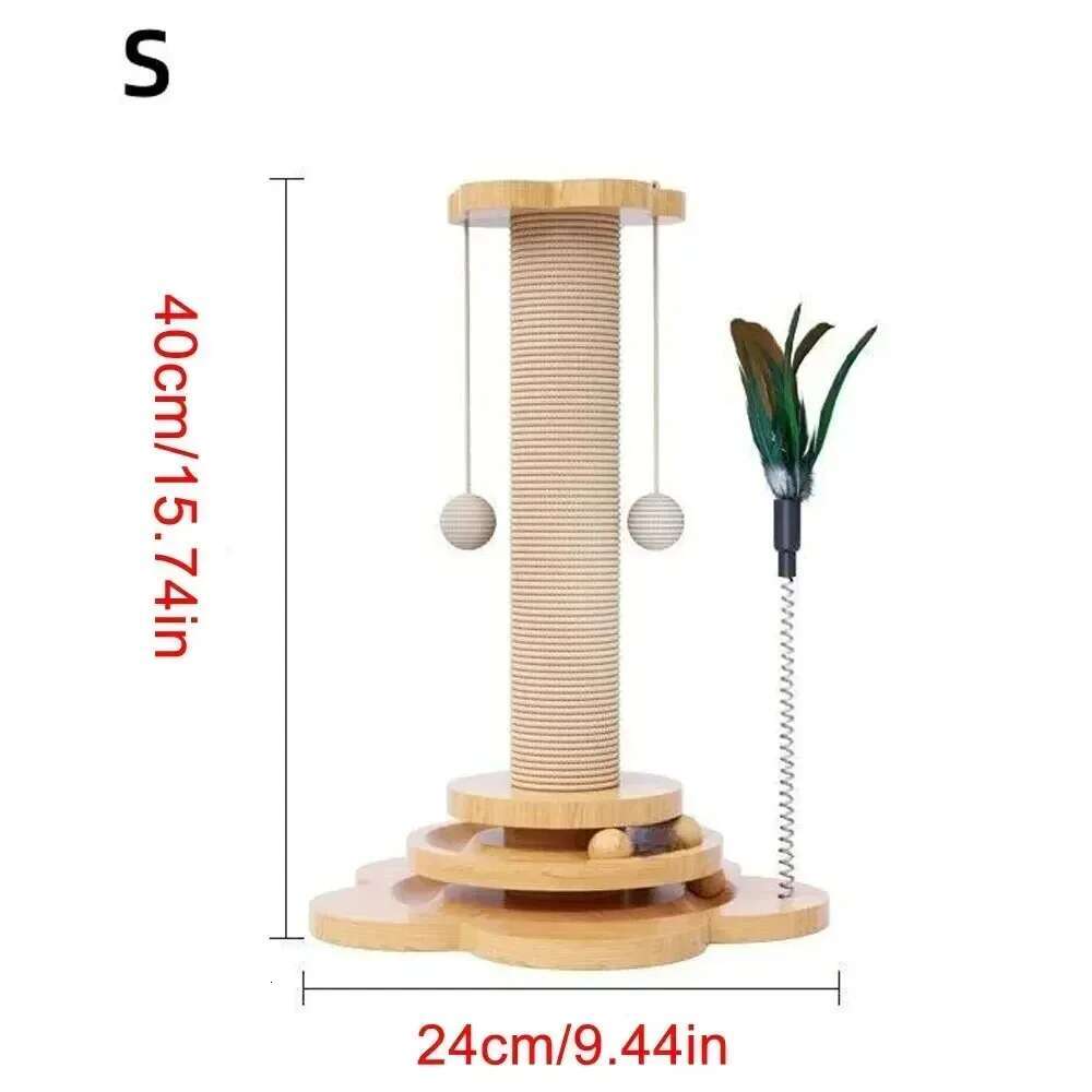 Pet Toy cat scratcher Turntable Funny Stick Balls Durable Sisal Scratching Board Supplies Cat Grab Column