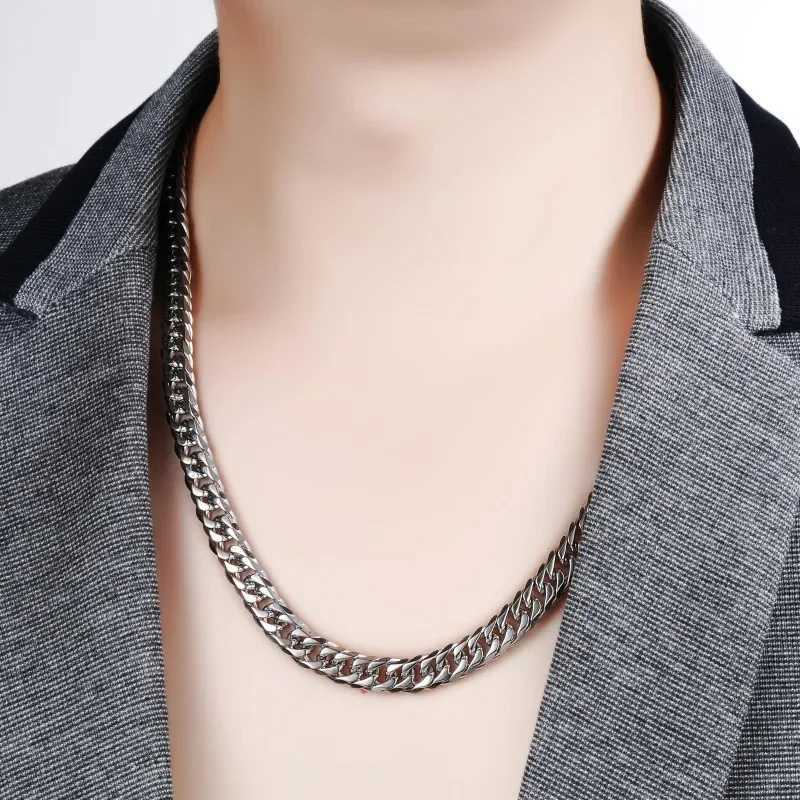 925 Sterling Silver 45-60cm 10mm Cuban Chain Necklace For Man Fashion Jewelry Trend Personality Hip Hop Trendsetter Accessories X250224