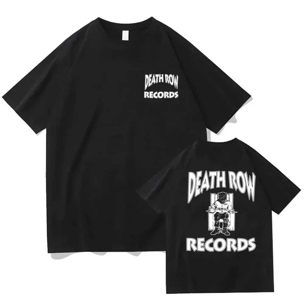 Death Row Records Dr Dre Tupac T-Shirt Vintage Fitness T-shirt Streetwear Casual O-Neck Tee Shirt Hip Hop Tshirts Men Unisex TopT250224