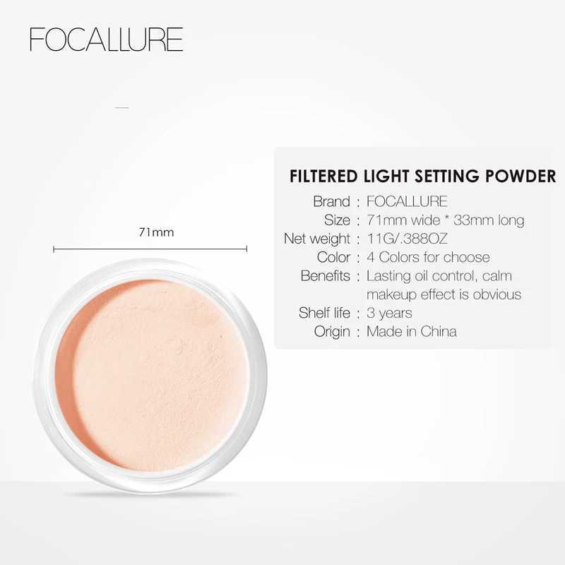 FOCALLURE 4 Colors Matte Loose Powder Waterproof Oil-control Minerals Makeup Setting Powder Finish Face Cosmetics for WomenXJ250224