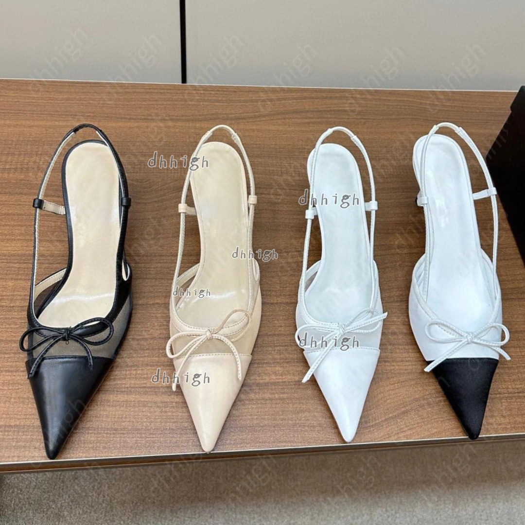 Heels designer sandals high heels slingback heel Genuine Leather Dress shoes Kitten heel slim heels Party Wedding Shoe size 35-42