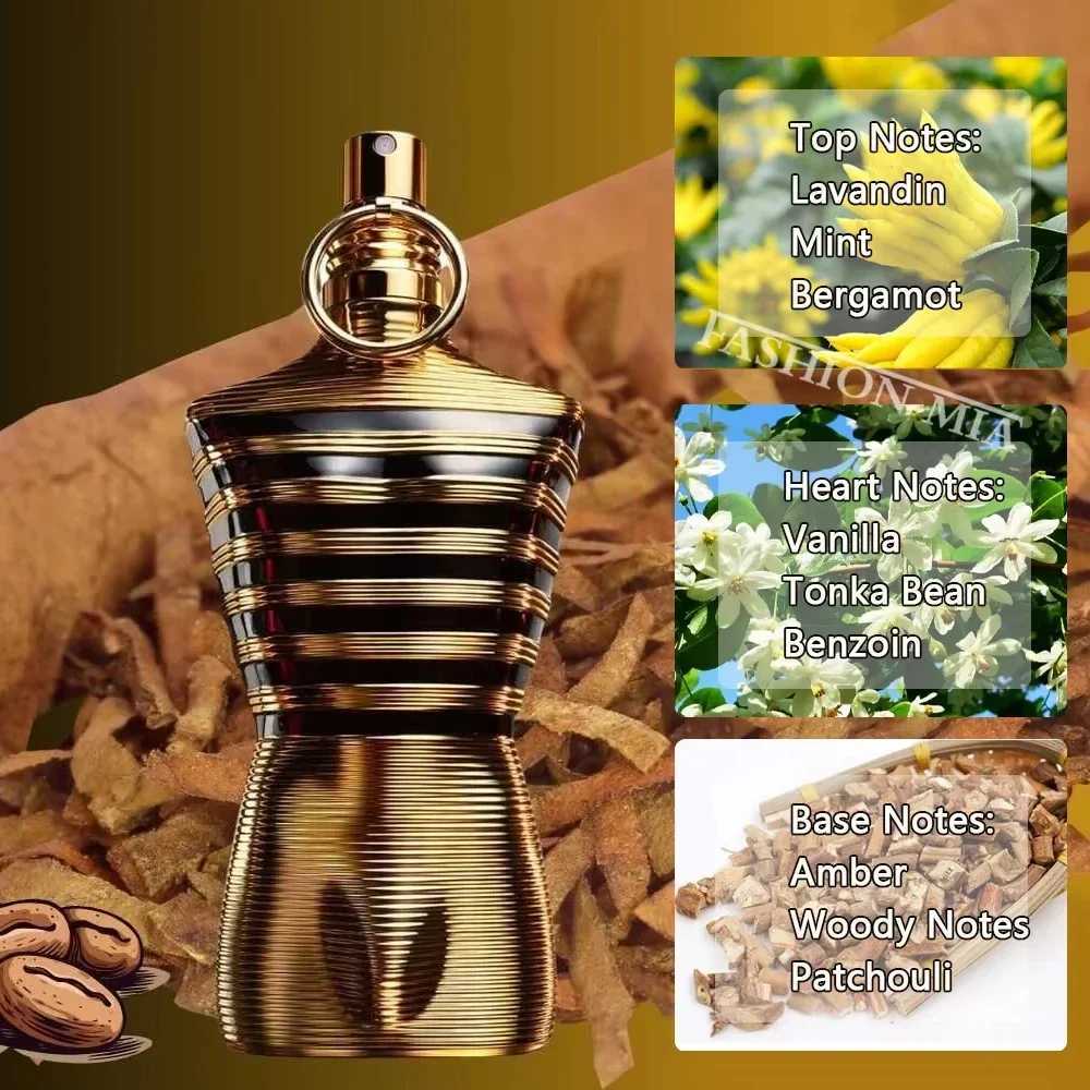 00ML 3.4FL.OZ Leather Notes Mens Eau De Parfum Woody Nutty Warm Spicy Chocolate Scent Males Fragrance Spray for Men W250620