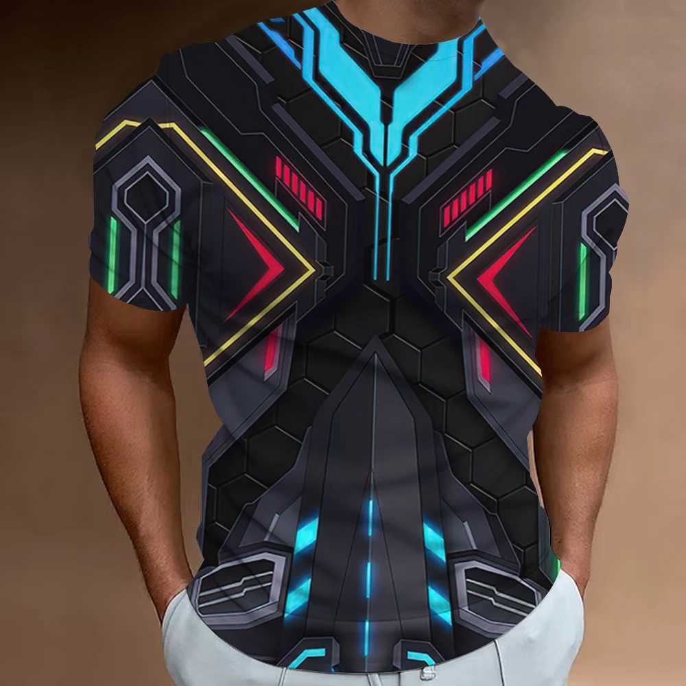 Fashion T-Shirts For Men 3d Line Printed Mens Clothing Street Designer Short Sleeved Oversized Top Tees Daily Casual Sportswear W250224