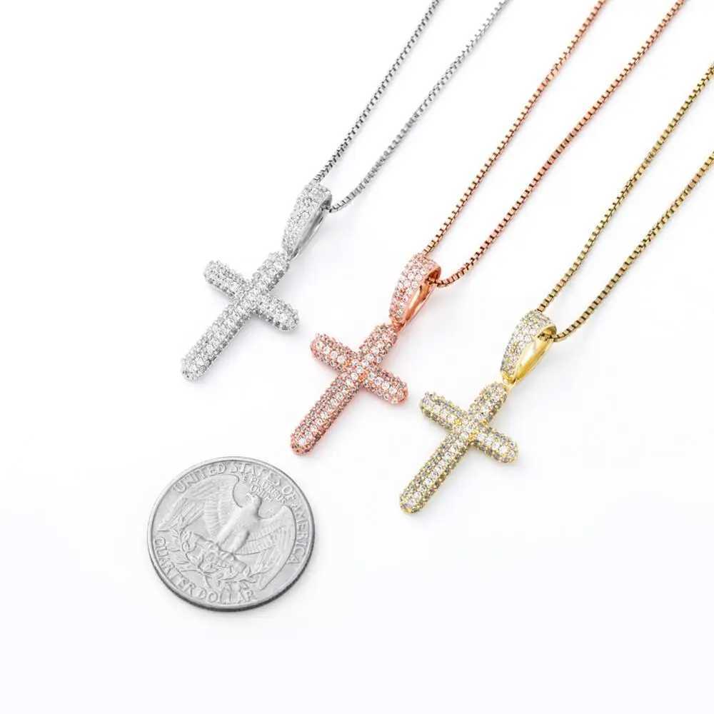TOPGRILLZ 925 sterling silver zircon cross pendant fashionable hip-hop jewelry X250224