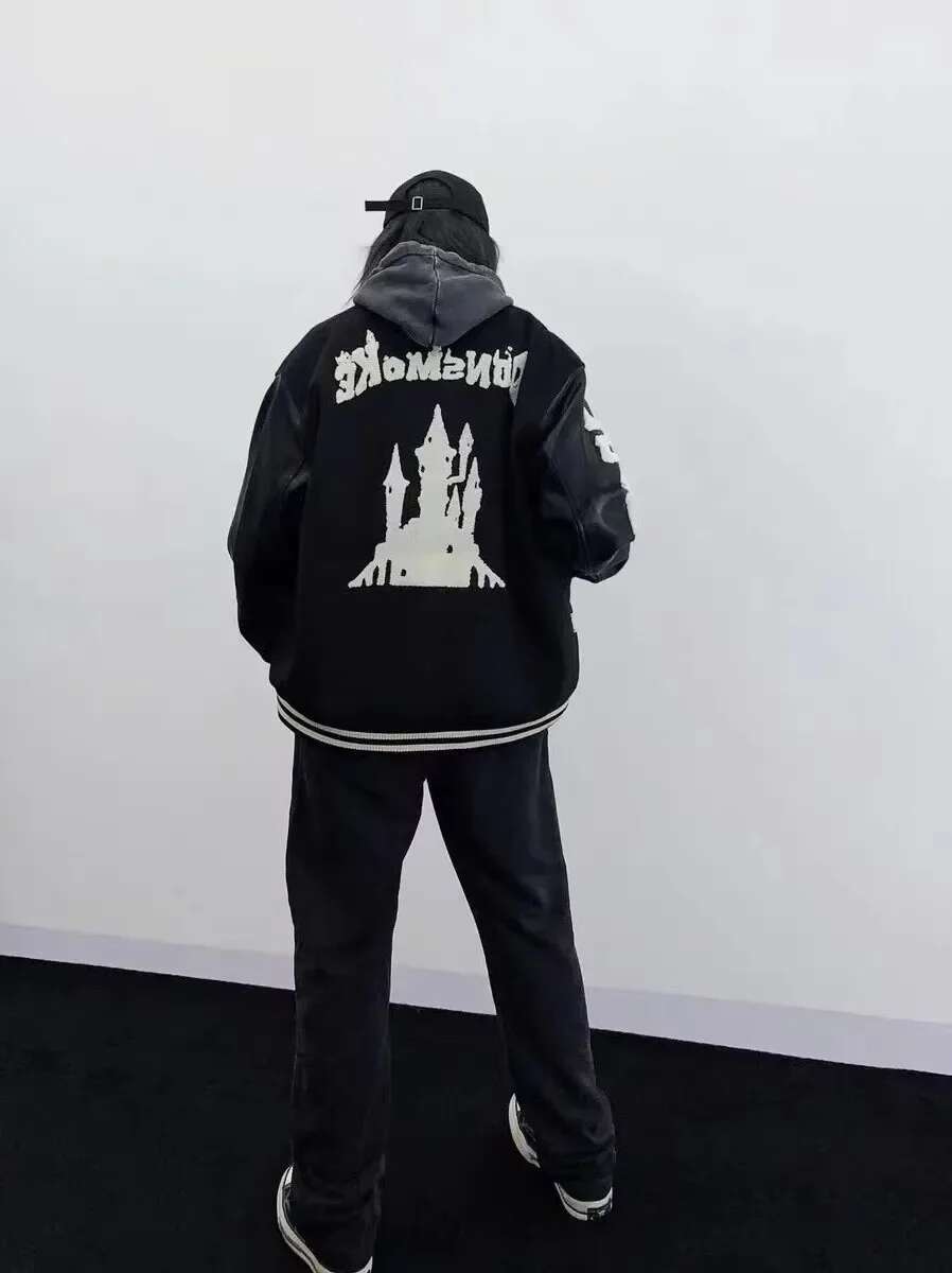 Spring Autumn Vintage American Style Loose-Fit Hip Hop Jacket For Men And Women Casual Niche Brand Cloth Embroidered Towel