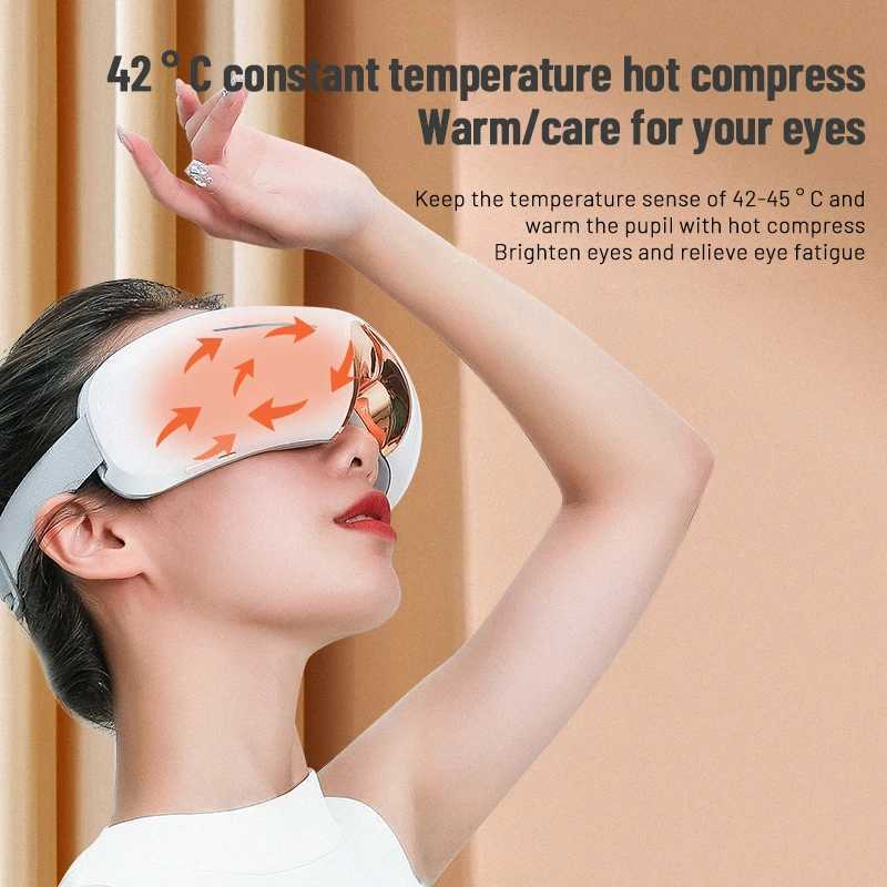 Intelligent wireless Bluetooth music eye protector foldable eye protector air pressure vibration thermal compression kneading massagerXJ250224