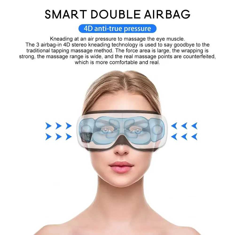 Eye Massager 6D Intelligent Airbag Vibration Eye Care Instrument Hot Compression Bluetooth Eye Massage Glasses Fatigue Pouch WrinkleXJ250224