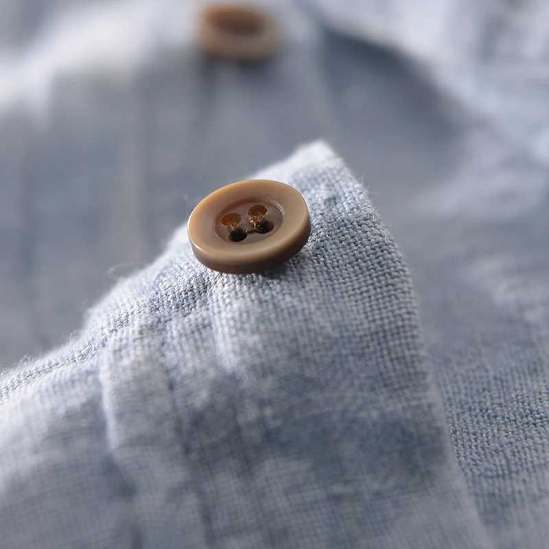 00% Linen new arrival short-sleeved casual shirt men fashion brand shirts for men comfortable shirt men solid overhemd shirt W250224