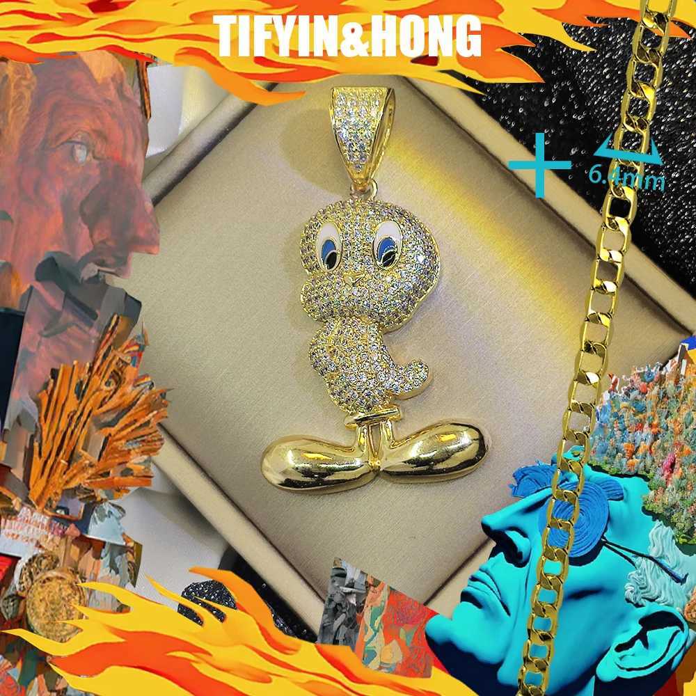 Tiktok popar 18K gold plated necklace with cartoon character pendant beautifully packaged suitable for hip-hop rap gifts X250224