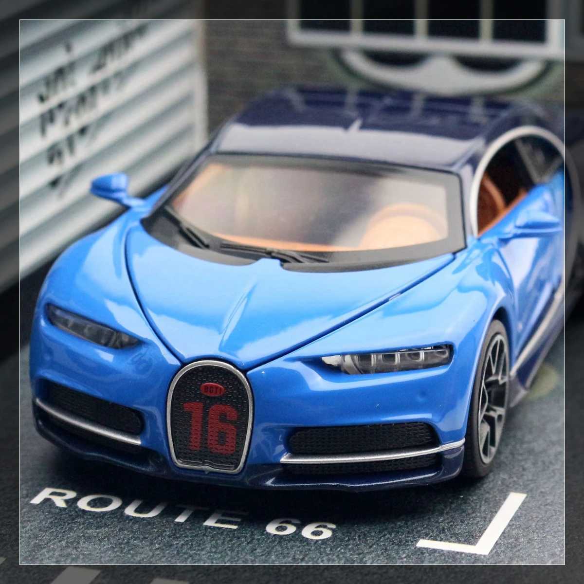 Bugatti Kailong Childrens Car Toy 1/32 Diecast Super Sport Miniature Model Pull Back Sound Light Collection Gift for Boys Free shipping