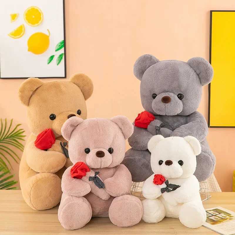 Valentines Day roses teddy bear animal plush toys for girls teddy bear dollsT250222