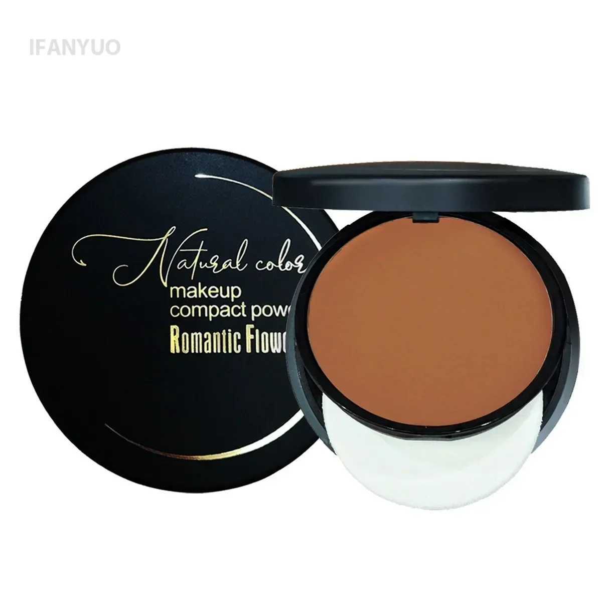 Wheat Bronzing Powder Dark Skin Matte Finish Sweatproof Oil Control Foundation Concealer Contour Palette with Powder Puff MirrorXJ250224