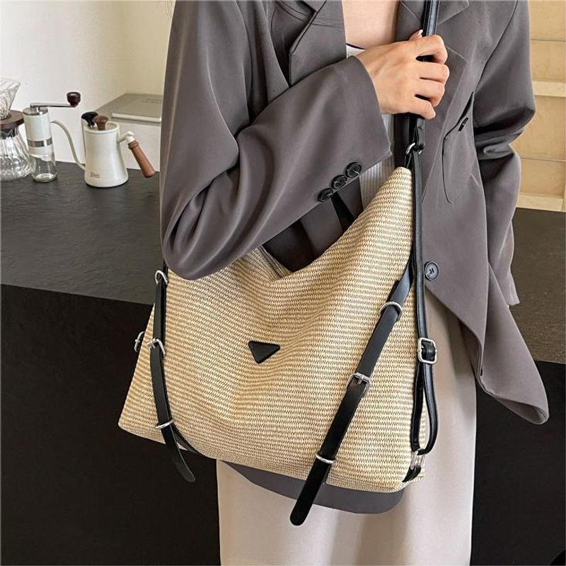 Ladies Beach Bag Straw Summer Bags Women, Large Woven hot Backpack, Single Shoulder Design - Perfect for Vacation & Daily Use