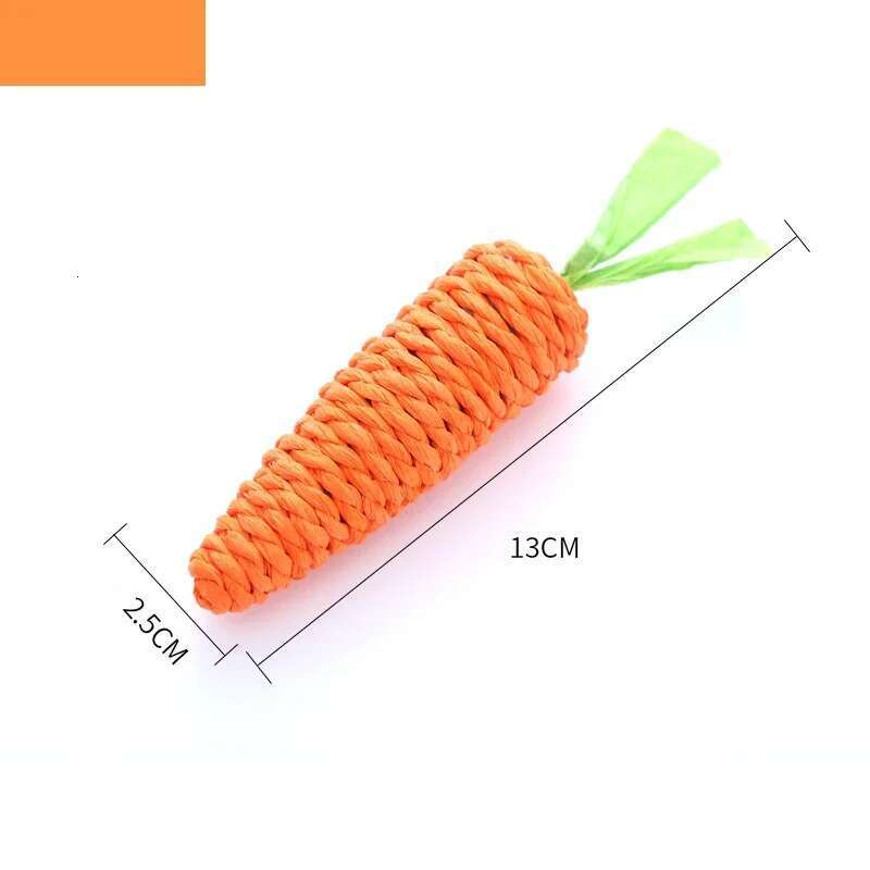 rot Sound Pet Products Bite Resistant Paper Rope Scratcher Clean Teeth Interactive Play Carrot Chew Toy for Cat