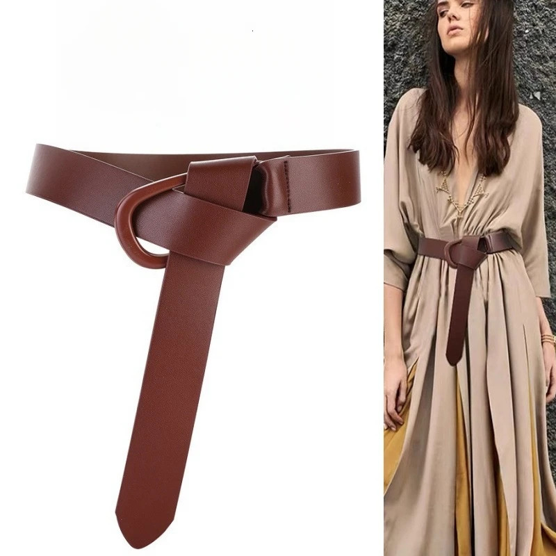 Cowhide Belts for Women Decoration Suit Coat with Sweater Skirt Waist Belt for Womens Waist Closure 250221