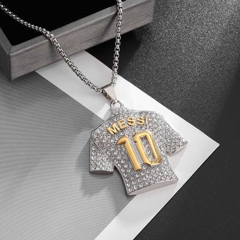 Fashionable and Creative No. 10 Jersey Mens Necklace Personality Charm Hip-Hop Punk Football Jewelry Gift for Wen X250224