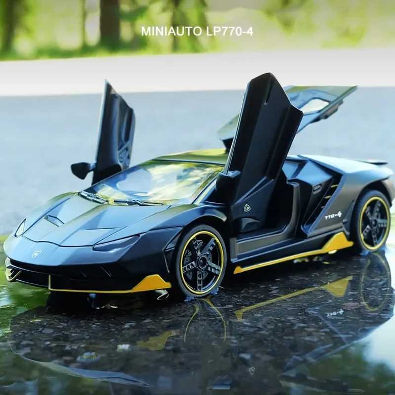 Free shipping 1 32 Lamborghini LP770-4 750 alloy sports Diecasts metal pull back sound and light car model childrens toy collection gift