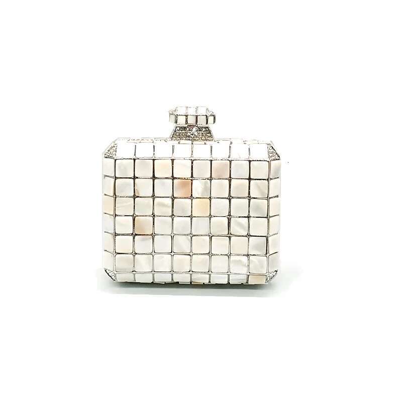 Elegant Traditional Bridal Wedding Party Rhie Purses Women Evening Clutches Classical Square Shell Crystal Bag