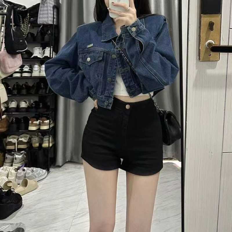 D51150 Retro distressed pleated denim skirt for women summer high waist slimming anti-exposure hip skirt trendy
