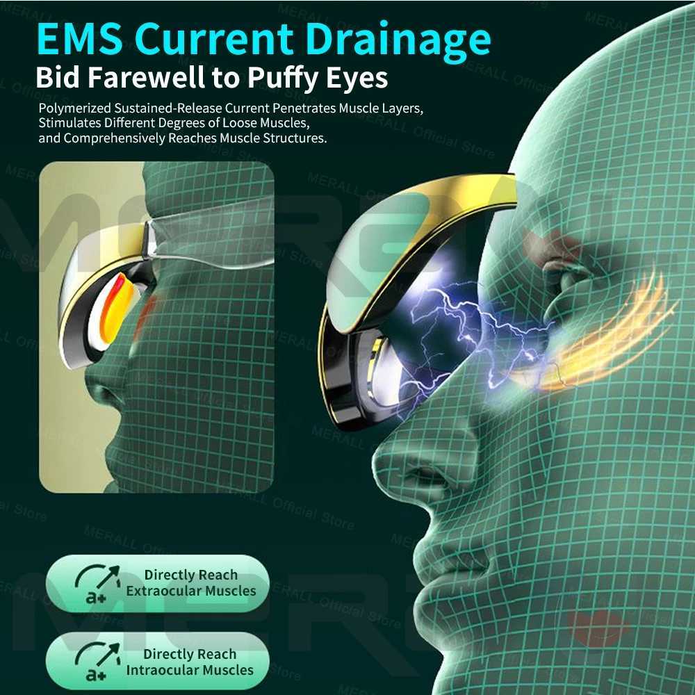 3D Eye Massager Micro Flow Pulse Relaxation Fatigue Relief Light Dark Circulation Smooth Eye Fine Line Beauty Skin Eye CareXJ250224