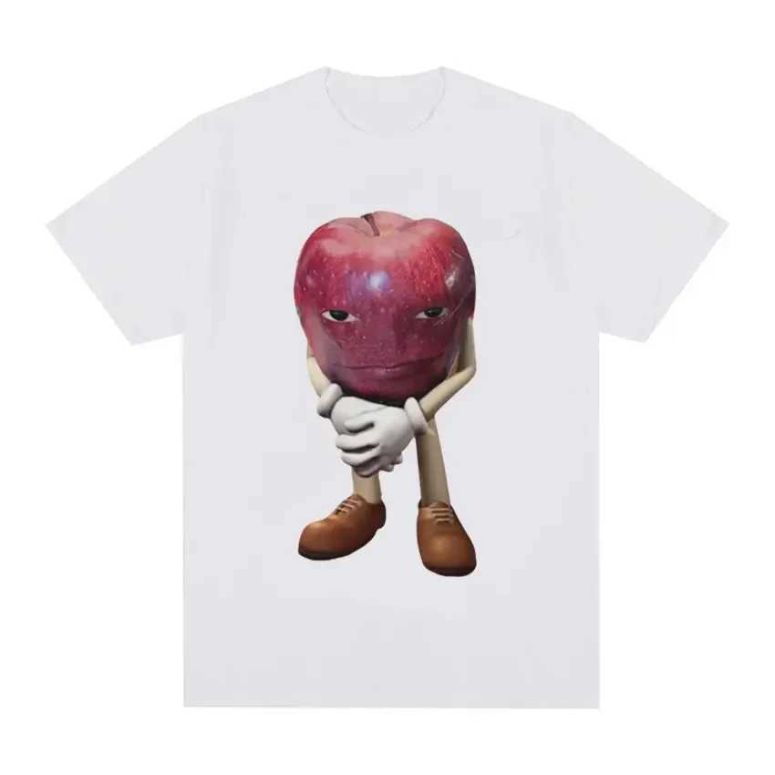 Funny Me Asf Apple with Face Meme T-shirt unisex fashion high-quality T-shirt mens retro casual short sleeved T-shirt top W250224