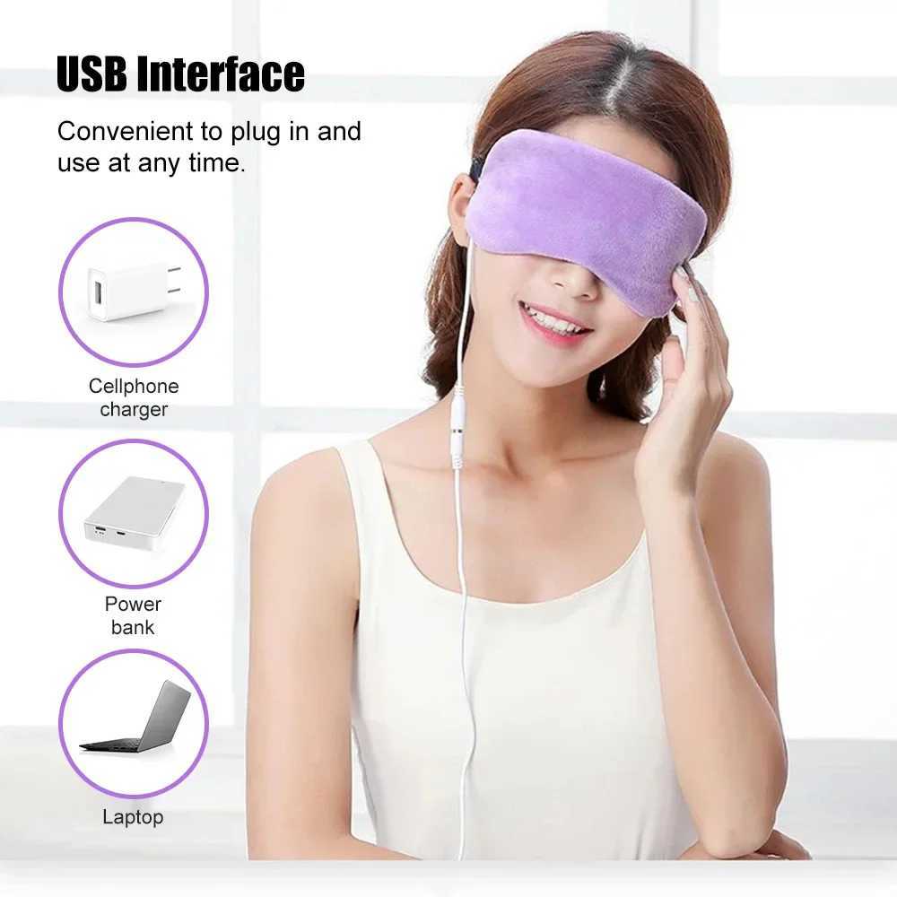 Heated Eyes Cover Eye Mask Sleep Mask Heated Hot Steam Compress Sleeping Heating Pad Electrical Temperature Control BlindfoldXJ250224