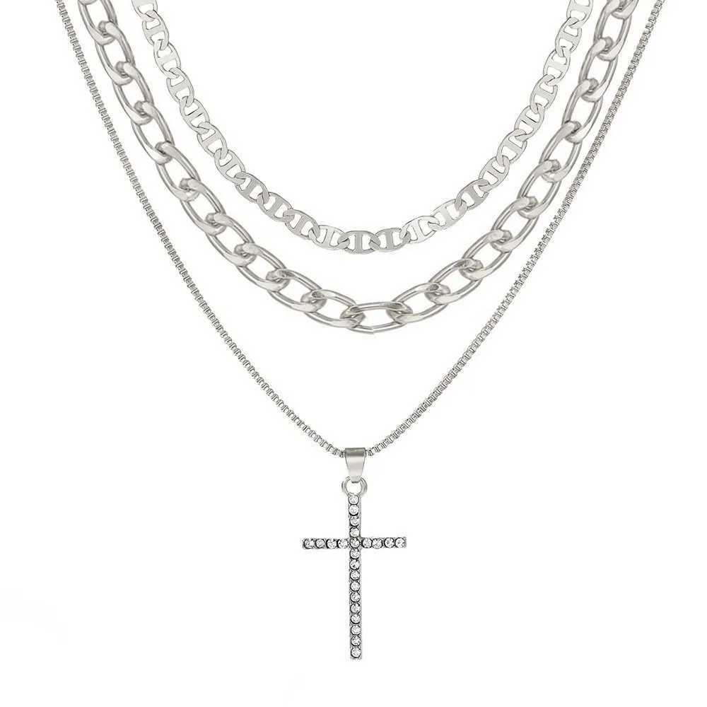 Cross Necklace for Wen Stackable Stacked Stacking Layering Layered Necklaces Gold Necklace Cross Pendant Diamond Jewelry Gift X250224
