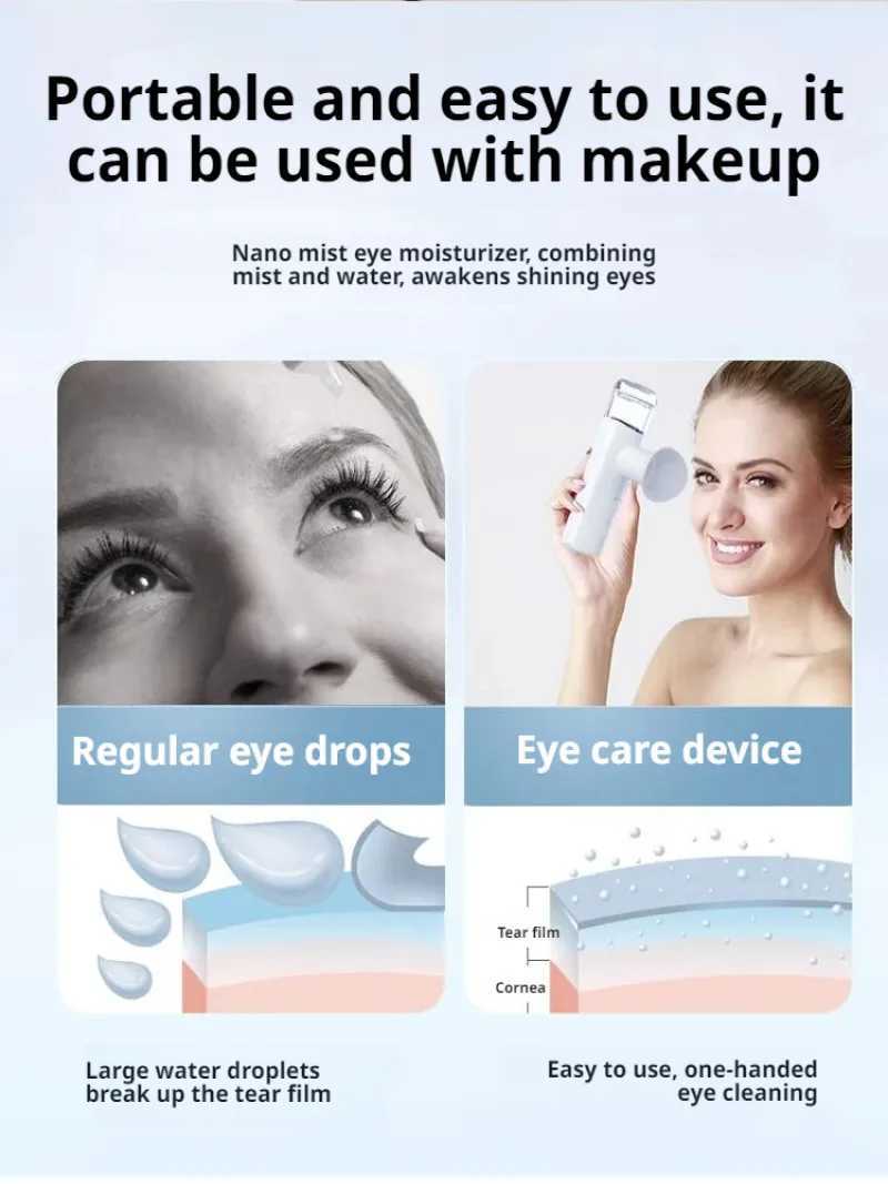 Hand held moisturizing spray protects the atomizer relieves eyewear fatigue eyes buzzing hot and cold spray hand held atomizerXJ250224