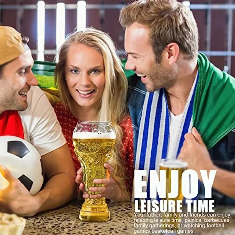 World Cup Beer Glass Creative 450ml 600ml 800ml Hercules Mug Beer Mug Glass Football Cup Crystal Glass Wine Cup Soccer Worl 250224