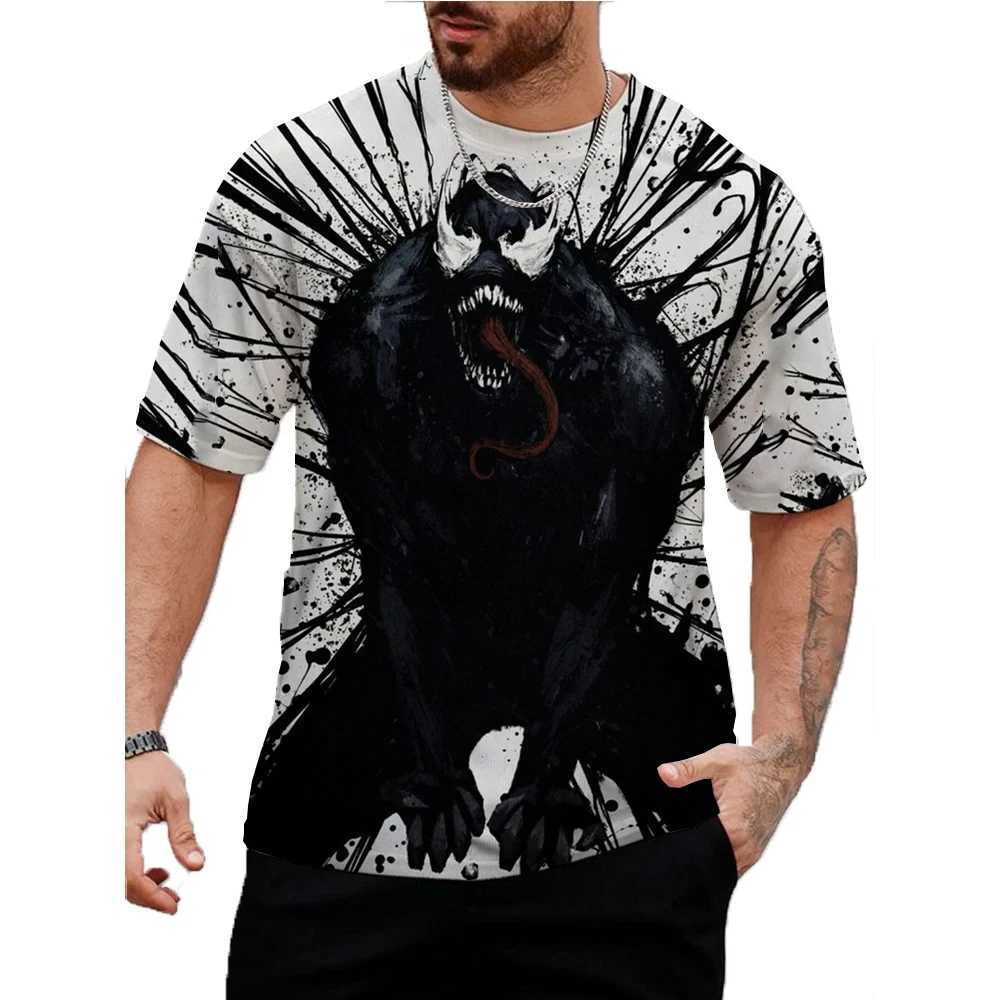 Venom Graphic T-Shirt Men Summer Cartoon Tops Tees Male Casual Stylish Short SLeeve Clothing Fashion Trend Streetwear W250224