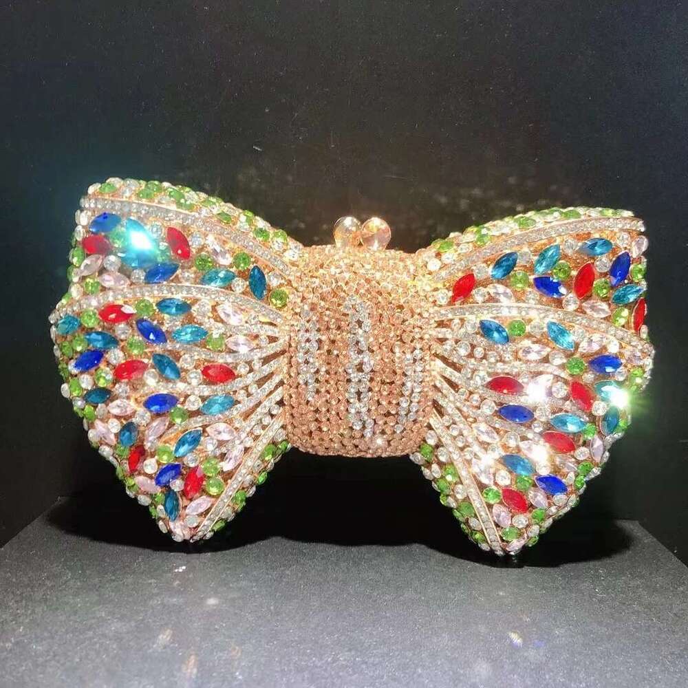 Women's Bags XIYUAN Color Fashion Hollow Bow Woman Evening Bag Wedding Bride Dia Stone Purse Crystal Banquet Gala Party Dinner Handbag