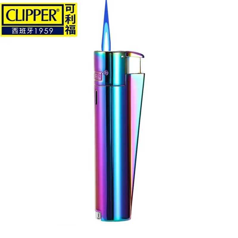 Clipper cigarette Lighter Windproof Straight Jet Blue Flame Lighter Flame Outlet With Dust Cap Butane Torch Lighter Men GadgetT250224