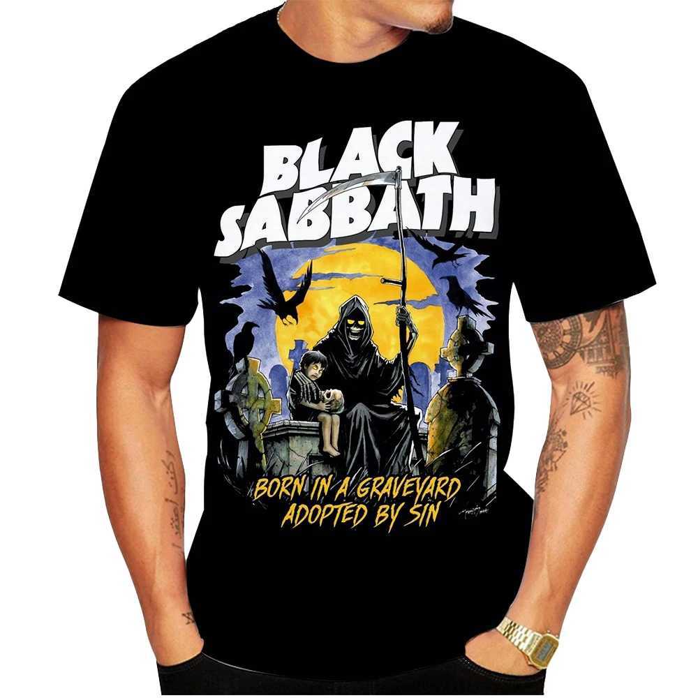 Summer fashion hot street hip-hop 3D printing trend cool black casual cool T-shirt W250224