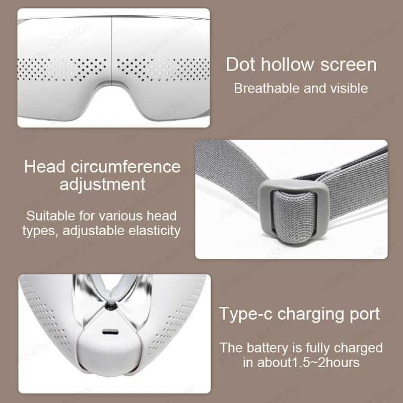 Bluetooth Eye Massager Electric Massage Eye Glasses Visual 6D Eye Massage Vibrator Eyes Mask Massager Face Facial Massager HotXJ250224