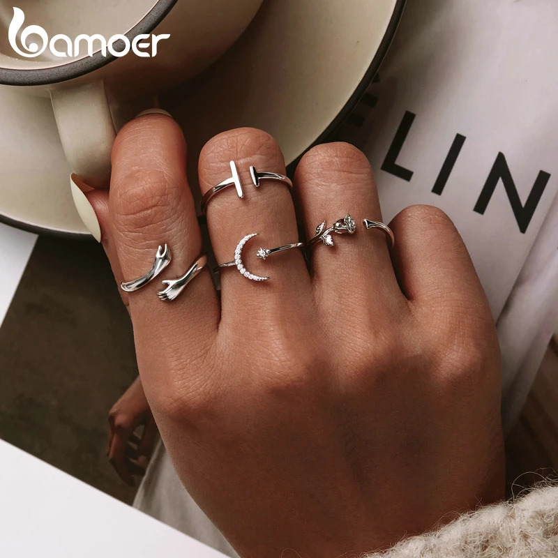 925 Sterling Silver Hug Warmth and Love Hand Adjustable Ring for Women Party Jewelry His Big Loving Hugs Ring 3 Colors 250218