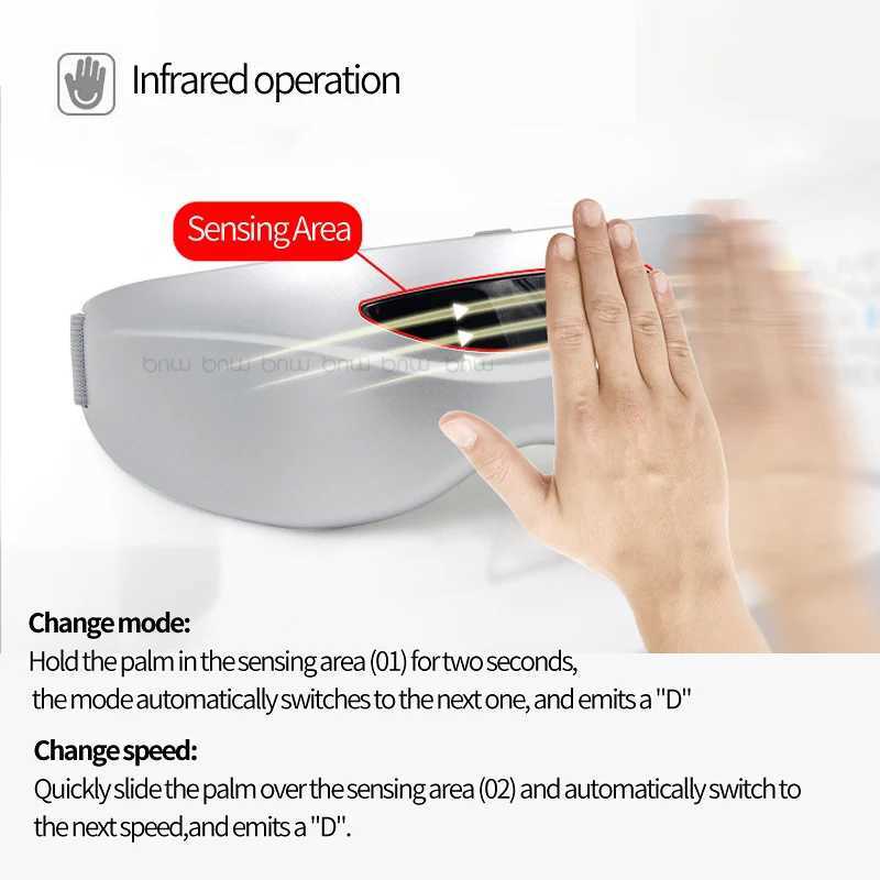 5 Speed 350mA vibration Eye massager mask Wireless Gesture Sensing USB charging Brain Electric health care tools Stress ReliefXJ250224