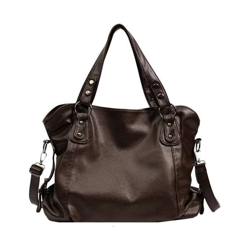 Women's Bags Capacity Black Shoulder Bags For Women Large Shopper Solid Color Soft Leather Crossbody Handbag Lady Travel Tote Bag